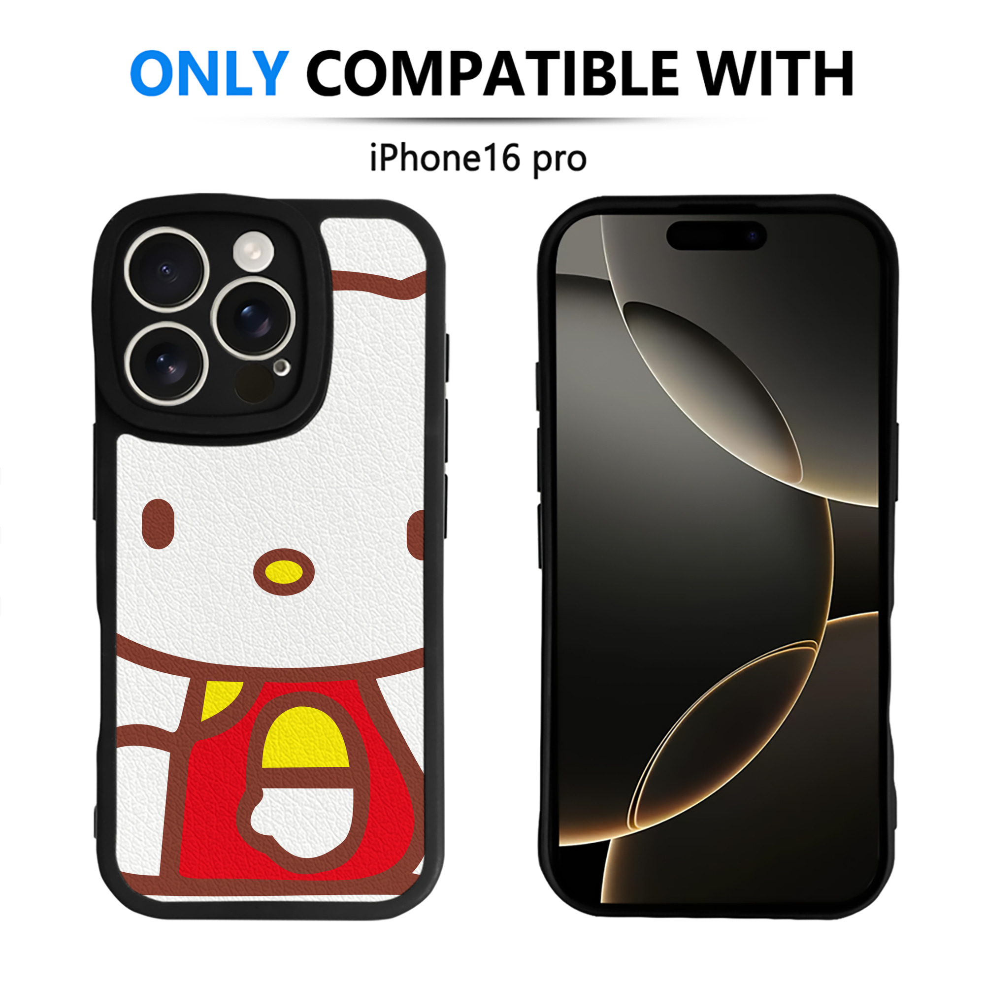 （画像用） Hello Kitty ハローキティ 【iPhone 16シリーズ対応】シリコンスマホケース（レザー調） 材質：シリコン